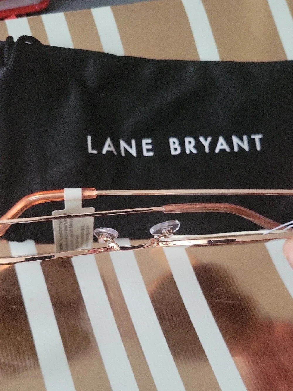 Lane Bryant  Goldtone Metal Frame Sunglasses with Brown Lenses